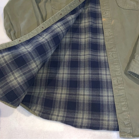 *Read Entire Description* American Eagle Flannel Lined Canvas Shirt Mens Med - Picture 8 of 10